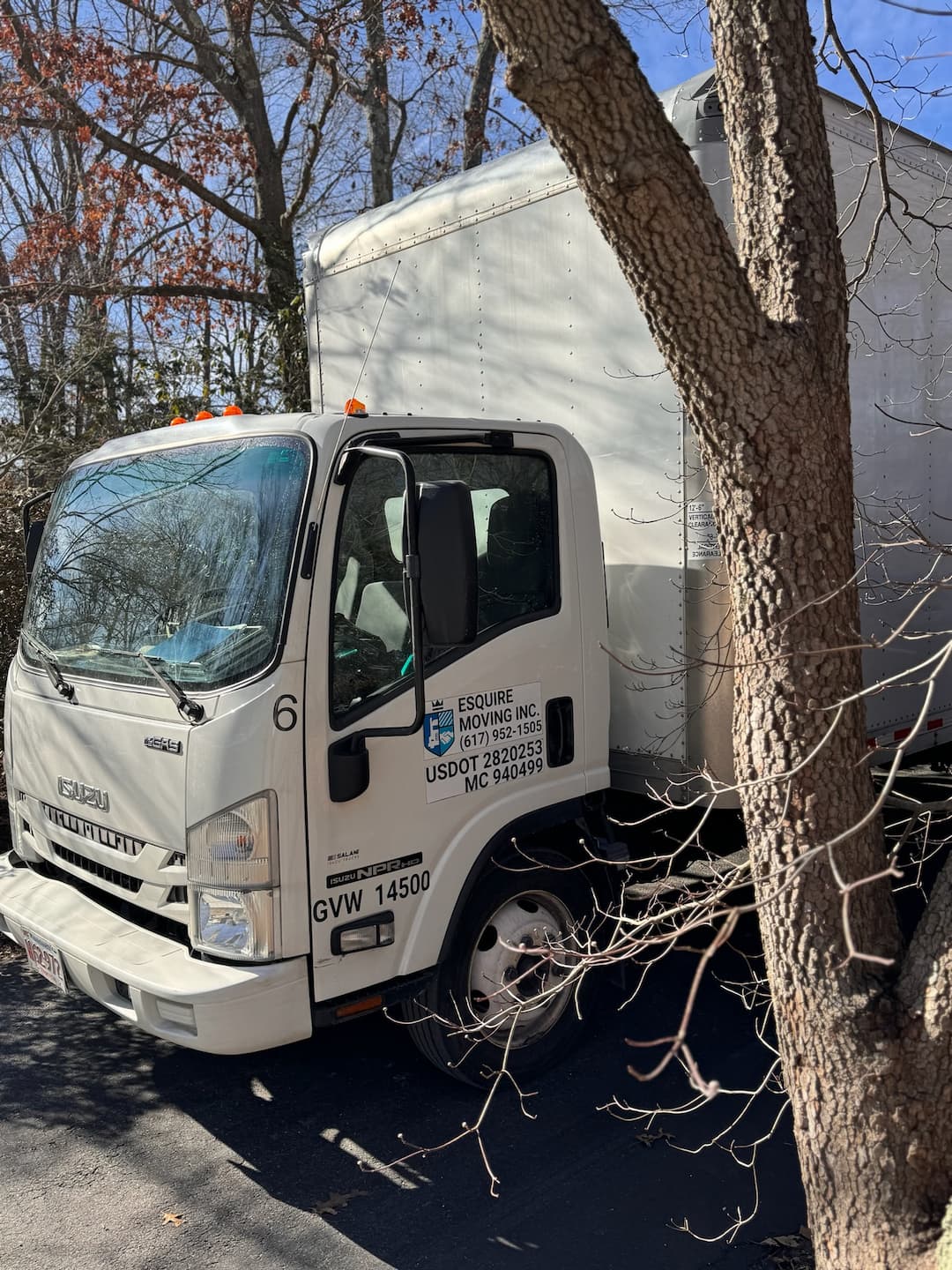 Esquire Moving truck prepared for a long-distance move from Boston to Los Angeles